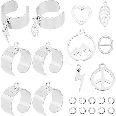 Unicraftale DIY Charm Cuff Ring Making Kit DIY-UN0003-69-1