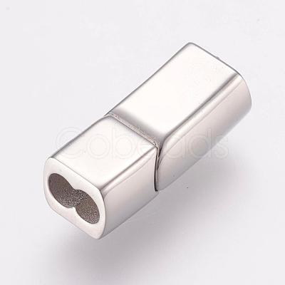 Tarnish Resistant 304 Stainless Steel Magnetic Clasps with Glue-in Ends STAS-E138-06P-1