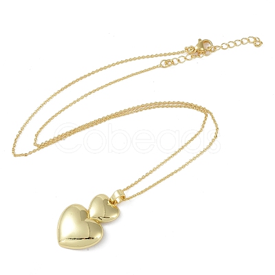 Heart Pendant Necklaces NJEW-O001-01G-1