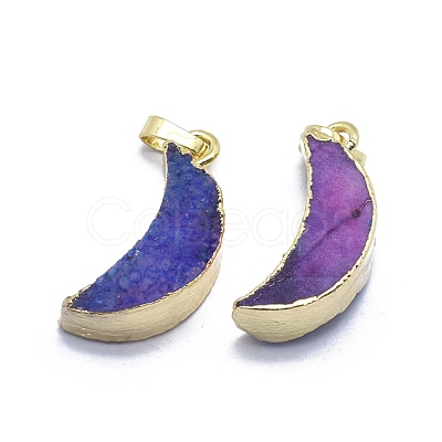 Natural Druzy Agate Pendants G-O176T-08A-G-1