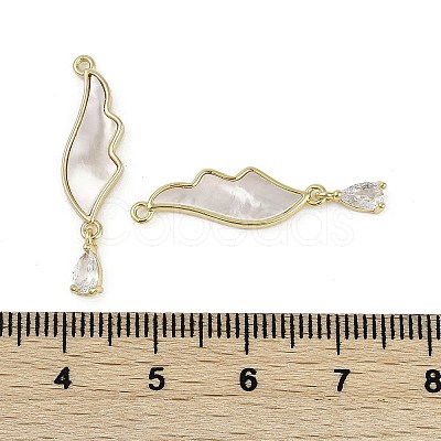 Brass Pave Natural Shell Pendants KK-Z078-19G-1