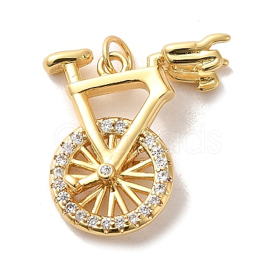 Brass Cubic Zirconia Pendants KK-M278-16G-1