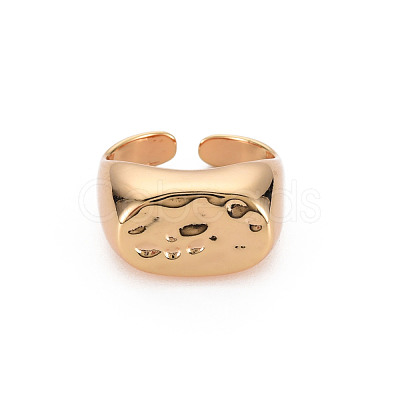 Hammered Oval Brass Cuff Rings RJEW-S048-003G-NF-1