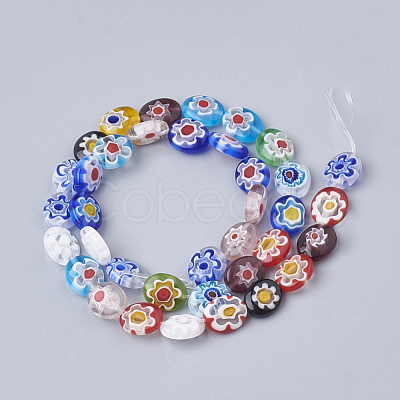 Handmade Millefiori Lampwork Beads Strands LAMP-T005-15-1