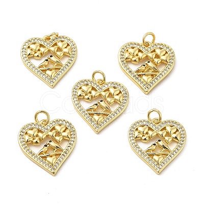 Brass Micro Pave Cubic Zirconia Pendants KK-E068-VB125-1