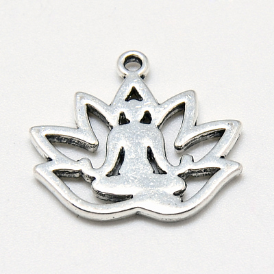 Tibetan Style Alloy Yoga Theme Pendants X-TIBE-S301-005AS-RS-1