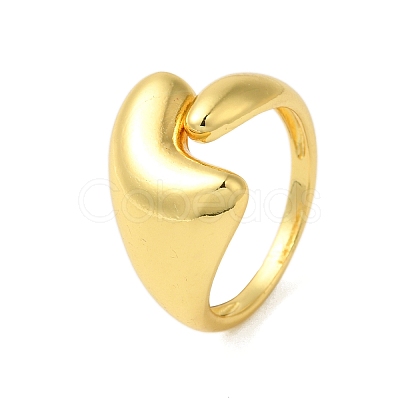 Pea Brass Finger Rings for Women RJEW-A048-12G-1