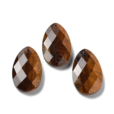 Natural Tiger Eye Pendants G-G069-04B-1