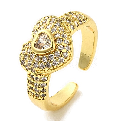 Brass Micro Pave Cubic Zirconia Rings for Women RJEW-E295-08G-01-1