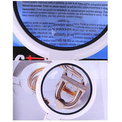 ABS Plastic Handheld and Desktop Foldable Illuminated Magnifier AJEW-L073-06-1