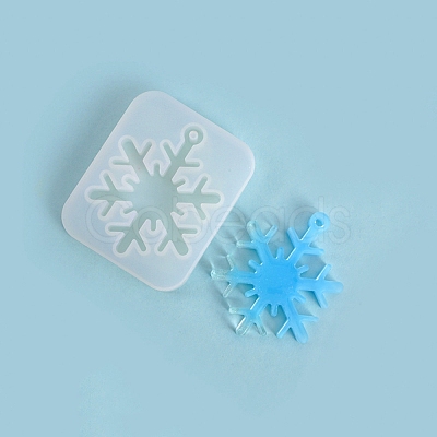 Christmas Theme DIY Snowflake Pendant Silicone Molds DIY-F114-30-1