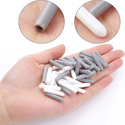 Nbeads 200Pcs 2 Colors Plastic End Caps KY-NB0001-39-1