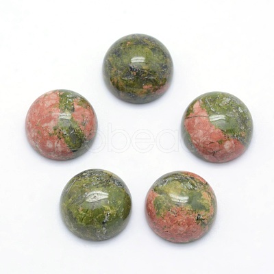 Natural Unakite Cabochons G-P393-R31-12mm-1