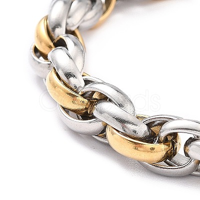 304 Stainless Steel Rope Chain Bracelet for Men Women X-BJEW-Z011-19GP-1