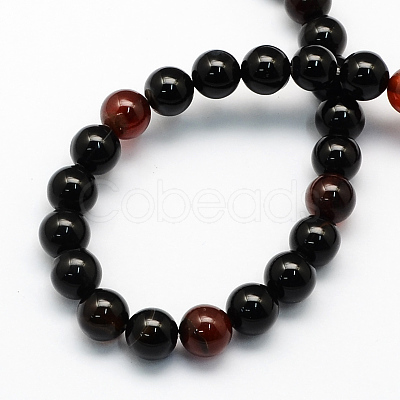 Natural Agate Round Beads Strands G-S153-8mm-1