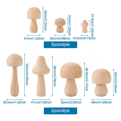 Schima Superba Wooden Mushroom Children Toys WOOD-TA0002-45-1