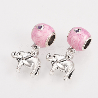 Alloy Enamel European Dangle Charms MPDL-S065-14-1