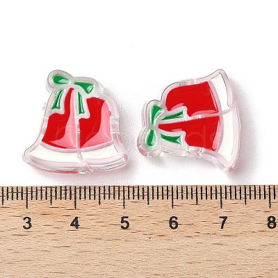 Christmas Decorations Theme Opaque Acrylic Bead with Enamel OACR-Z021-01H-1