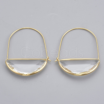 Brass Hoop Earrings EJEW-T007-04G-02-NF-1