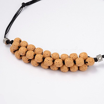 (Jewelry Parties Factory Sale)Lava Rock Beaded Necklaces NJEW-D204-04-1