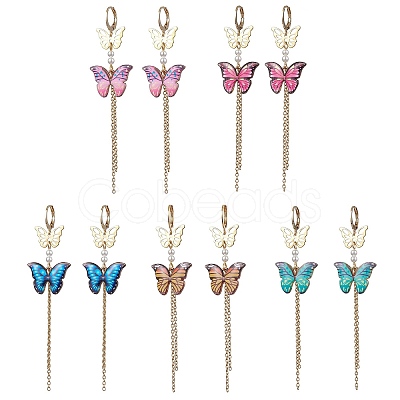 Alloy Butterfly Dangle Leverback Earrings EJEW-JE05642-1