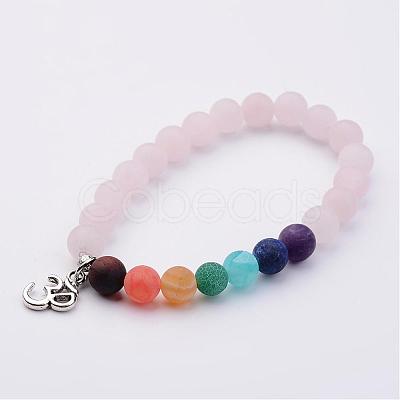 Natural Gemstone Stretch Bracelets BJEW-JB02511-1