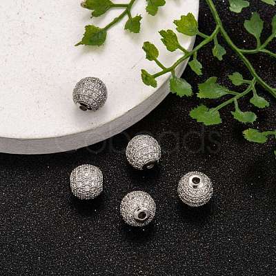 Cubic Zirconia Beads ZIRC-C017-10mm-P-1