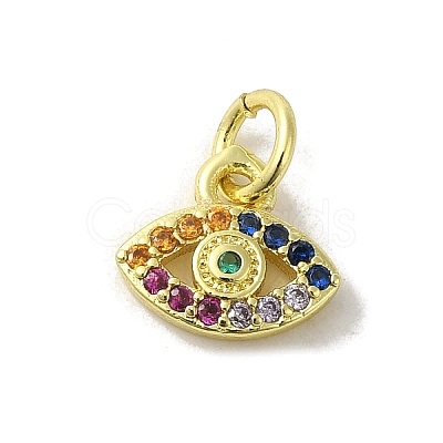 Brass Micro Pave Cubic Zirconia Charms KK-M283-19B-02-1