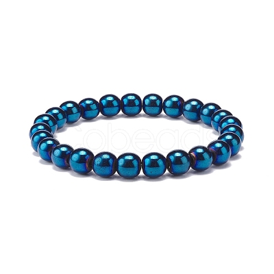 3Pcs 3 Style Synthetic Turquoise(Dyed) & Hematite Stretch Bracelets Set BJEW-JB08589-1