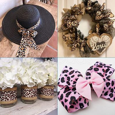 Leopard Printed Grosgrain Ribbons OCOR-TA0001-22A-1