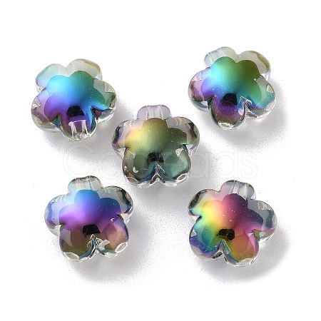 UV Plating Rainbow Iridescent Acrylic Beads OACR-H112-20C-1