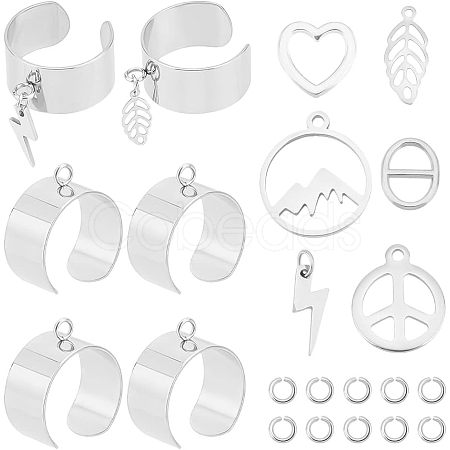 Unicraftale DIY Charm Cuff Ring Making Kit DIY-UN0003-69-1