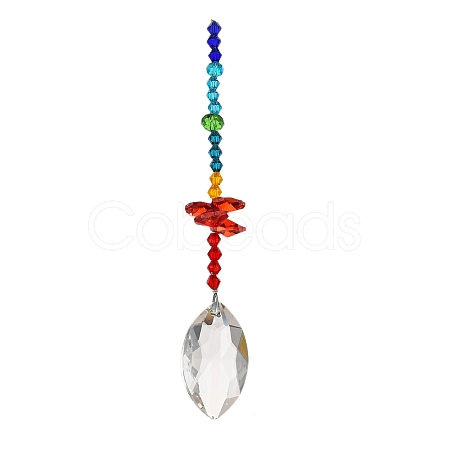 Glass & Iron Sun Catcher Pendant HJEW-K047-02P-02-1