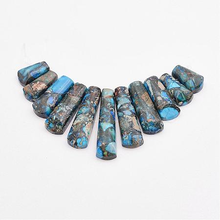 Assembled Gold Line and Imperial Jasper Beads Strands G-P298-K05-1