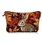 Rabbit Print Polyester Cosmetic Zipper Pouches, Waterproof Clutch Bag, Toilet Bag for Women, Chocolate, 21x18x13.5cm