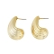 Teardrop CCB Plastic Stud Earrings for Women, with 304 Stainless Steel Pin, Golden, 32x17mm