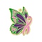 Alloy Enamel Pendants, Golden, Butterfly Charm, Purple, 26x19.5x1.5mm, Hole: 1.8mm