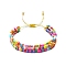 Glass Seed Beads Braided Bead Bracelets, Colorful, Inner Diameter: 2-3/8 inch(6cm)