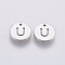 Non-Tarnish 304 Stainless Steel Charms, Flat Round with Letter, Stainless Steel Color, Letter.U, 10x1mm, Hole: 1mm