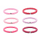 6Pcs 6 Colors Handmade Polymer Clay Heishi Surfer Stretch Bracelet Sets, Preppy Jewelry for Women, Pink, Inner Diameter: 2-3/8 inch(5.9cm), 1Pc/color