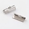 Iron Ribbon Crimp Ends, Platinum, 8x16mm, Hole: 1mm