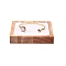 Velvet & Wood Jewelry Boxes, Bracelet Display, Rectangle, 10x10x1.8cm