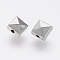 CCB Plastic Beads, Faceted, Square, Platinum, 7x7x4mm, Hole: 1.5mm