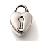 304 Stainless Steel European Beads, Large Hole Beads, Heart Padlock, Antique Silver, 14.5x10x6.5mm, Hole: 4.5mm