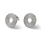 Non-Tarnish 304 Stainless Stud Earring Findings, with Vertical Loops, Donut, Stainless Steel Color, 14mm, Hole: 2.7mm, Pin: 0.5mm