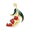 Alloy Enamel Pendants, Long-Lasting Plated, Golden, Flower Charm, Red, 29.5x21x3.5mm, Hole: 1.6mm