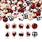 Craftdady 100Pcs Natural Wooden Beads, Christmas, Round with Mixed Pattern, Dyed, Mixed Color, 16mm, Hole: 4mm