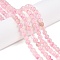 Dyed Natural White Jade Beads Strands, Two Tone, Round, Pink, 6x6mm, Hole: 0.9mm, about 61~65pcs/strand, 14.65~15.2''(37.2~38cm)