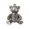 Tibetan Style Alloy Pendant, Bear, Antique Silver, 50x33.5x8.5mm, Hole: 2.5mm