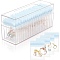 Rectangle Clear Acrylic Jewelry Storage Boxs, with 20Pcs PVC Storage Bags, Light Sky Blue, 21.5x7x9.8cm